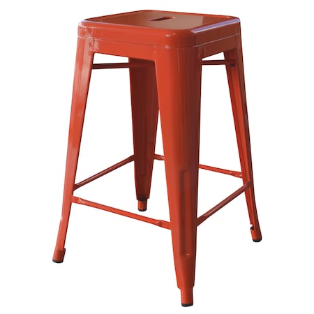 Amerihome Loft Orange 24" Metal Bar Stool, PK2 BS24ORNG